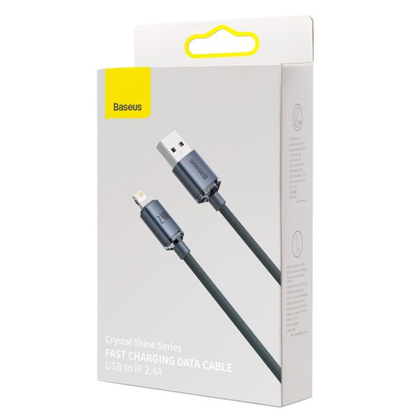 kabel usb do lightning baseus crystal shine, 2.4a, 2m (czarny) zdjęcie 5