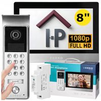 Wideodomofon Domofon Full HD 7" z SZYFRATOREM na Kod + ZASILACZ NA SZYNĘ