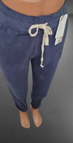 SPODNIE WELUROWE miękkie z wzorem MISIA bawełna NIEBIESKIE S/M loosoo na Arena.pl