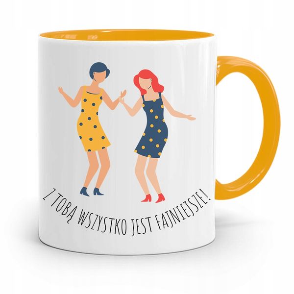 Kubek Żółty Dla Przyjaciela Wszystko Fajniejsze Z Nadrukiem Ze Zdjęciem zdjęcie 1