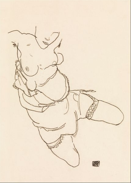 Semi-Dressed Model, Egon Schiele - plakat 42x59,4 cm zdjęcie 1
