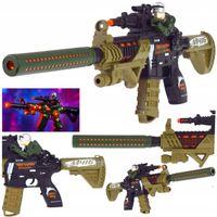 DUŻY KARABIN ZABAWKOWY EFEKTY ŚWIETLNE I DŹWIĘKOWE SYGNAŁOWY NA BATERIE