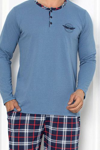 Piżama męska klasyczna na prezent długi rękaw długie spodnie bawełna L na Arena.pl