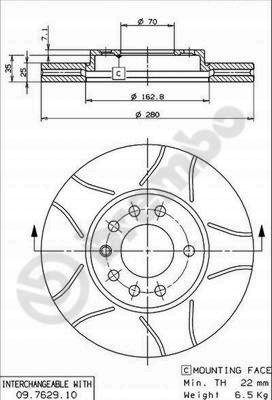 TARCZA HAM PRZOD 280X25 V MAX BREMBO na Arena.pl
