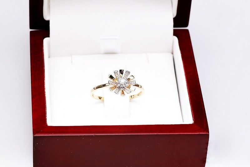 Emaga Złoty pierścionek PXD1876 - Diament zdjęcie 6