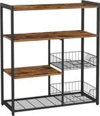 Szafka kuchenna 80x95 cm loft rustykalny brąz czarna rama półki kosz