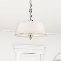 Abażurowa LAMPA wisząca CANCUN P04981WH Cosmolight glamour zwis z kryształkami biały