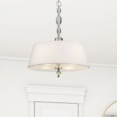 Abażurowa LAMPA wisząca CANCUN P04981WH Cosmolight glamour zwis z kryształkami biały