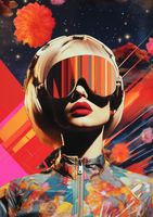 Plakat 21x29,7cm Retrofuturystyczna Muza