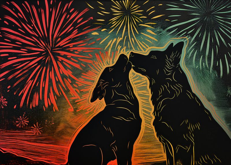 Plakat 70x50cm Psi Uścisk zdjęcie 1