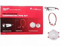 Profesjonalny Zestaw dekarz Milwaukee - okulary, stopery, półmaska BHP