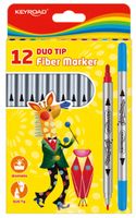 flamastry dwustronne duo tip 12 szt. 2mm/4mm keyro