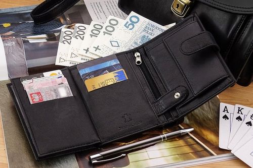 SKÓRZANY Męski Portfel ROZBUDOWANY Miękka Skóra na Arena.pl