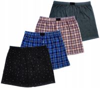 4x LUŹNE BOKSERKI MĘSKIE 100% Bawełna Zestaw szortów z bawełny do spania