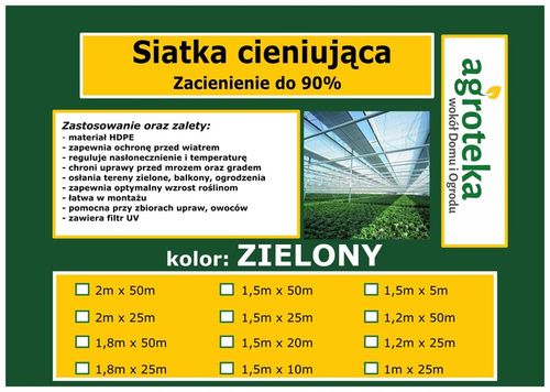 SIATKA CIENIUJĄCA 90% OSŁONA NA PŁOT 1,5x25m UV+ na Arena.pl
