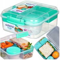 ŚNIADANIÓWKA SISTEMA LUNCHBOX POJEMNIK BOX BENTO 1250 ml Z PRZEGRÓDKAMI SOS