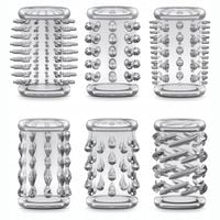 ZESTAW 6 NAKŁADEK NA PENISA - NAKŁADKI STYMULUJĄCE Z KOLCAMI WYPUSTKAMI