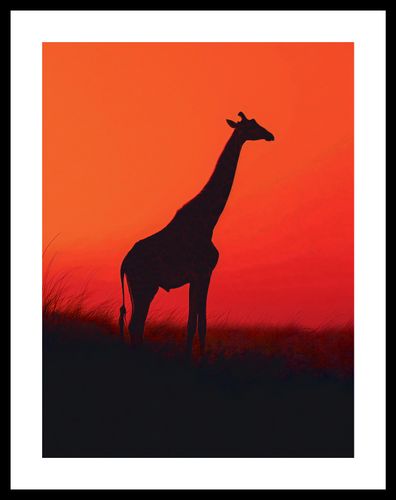 Plakat 30x40cm Żyrafa w Czerni na Arena.pl