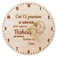 Prezent na Dzień Babci i Dziadka zegar z personalizacją