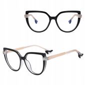 Stylion okulary zerówki kocie czarny