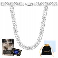 Łańcuszek Srebrny Męski Rombo 55 cm Podwójna Pancerka Pełny Mocny Łańcuch