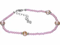 RODOWANA SREBRNA BRANSOLETKA FASETOWANY WRZOSOWY KRYSZTAŁ PERŁY HODOWLANE