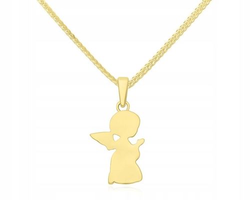 Złota Zawieszka Dla Dziecka Aniołek + Grawer Wisiorek Gładki pr. 585 na Arena.pl