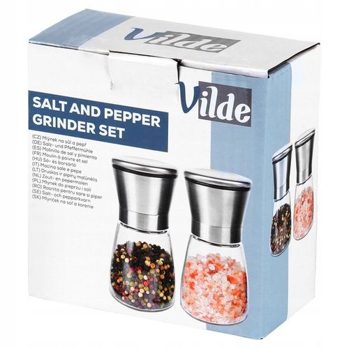 2x Młynki KUCHENNE zestaw komplet młynków do mielenia pieprzu soli przypraw na Arena.pl