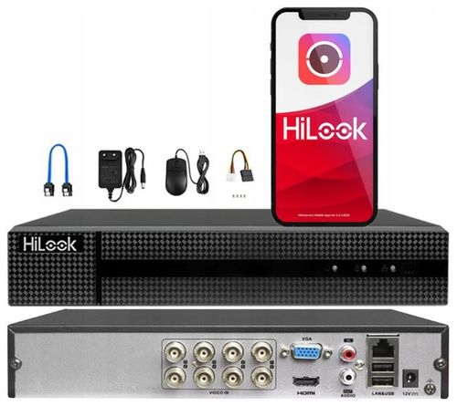 Zestaw do Monitoringu 8MPx HiLook Hikvision 5 kamer 4K Dual Light AHD TVI na Arena.pl