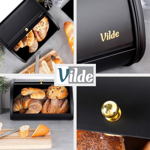 Mały Chlebak Czarny Metalowy Pojemnik Kuchenny na Pieczywo Chleb Bułki na Arena.pl