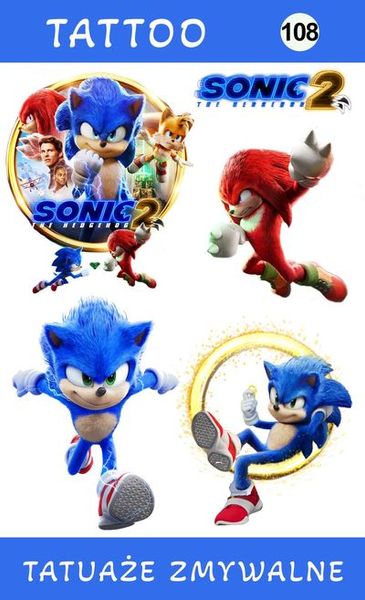 Tatuaże zmywalne Sonic zdjęcie 1