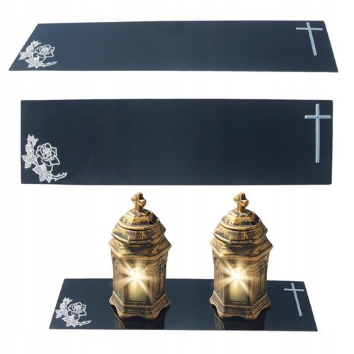 PODSTAWKA POD ZNICZ Tacka na Grób Cmentarz ZNICZE 60X15 SZKŁO AKRYLOWE na Arena.pl