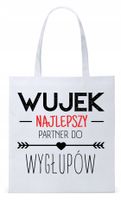 Dla Wujka Wujaszka Prezent Torba Eco Biała Shopper Z Nadrukiem Ze Zdjęciem