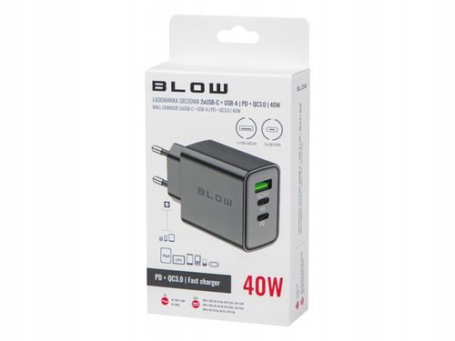 SZYBKA ŁADOWARKA SIECIOWA GNIAZDO USB + 2x USB-C QC PD 40W UNIWERSALNA na Arena.pl