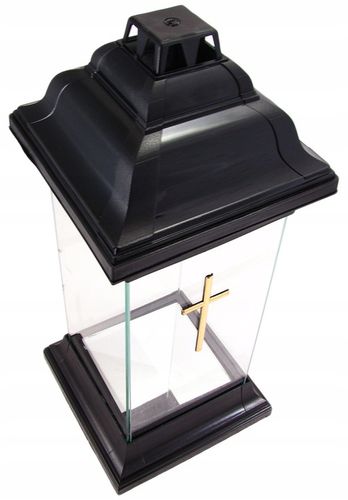 Duży znicz szklany kapliczka lampion z krzyżem na Arena.pl