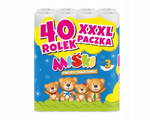 papier toaletowy 40r miśki 3w - 40 rolek na Arena.pl