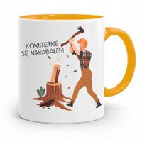 Dla Drwala Rębacza Kubek Żółty Prezent Na Urodziny Z Nadrukiem Ze Zdjęciem