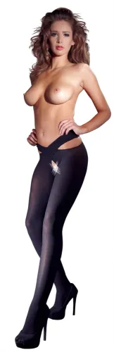 cottelli legwear pończochy czarne z paskami biodrowymi s/m na Arena.pl