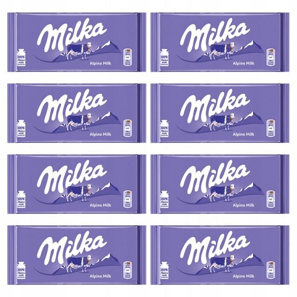 MILKA CZEKOLADA ALPINE MILK 8x100G zdjęcie 1
