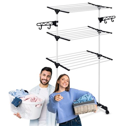 Suszarka na pranie stojąca rozkładana Delia biała 15 m.b. na Arena.pl