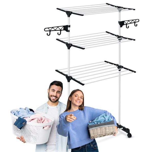 Suszarka na pranie stojąca rozkładana Delia biała 15 m.b. zdjęcie 9