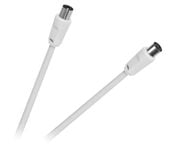 KABEL ANTENOWY TV - VIDEO BIAŁY 10M WTYKI MĘSKI - ŻEŃSKI
