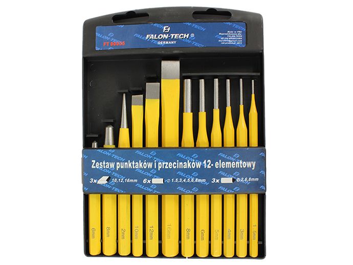 PRZECINAK DO METALU PUNKTAK WYBIJAK ZESTAW 12el. zdjęcie 2