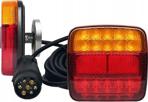 ZESTAW LAMP LED PRZYCZEPY PRZYCZEPKA NA MAGNES Z PRZEWODEM 7.5 M na Arena.pl