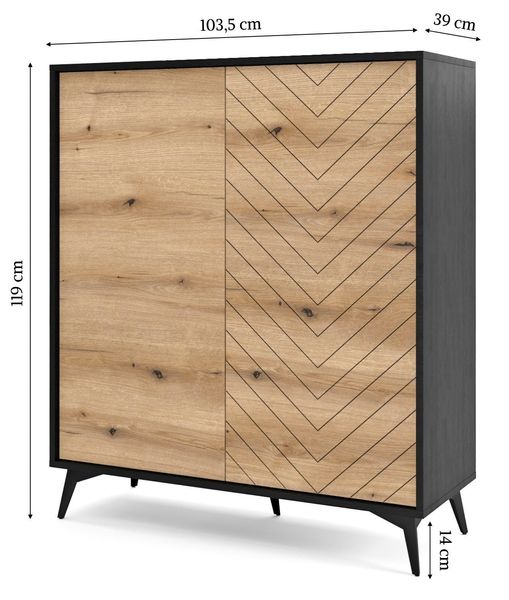 Komoda Fargo wysoka w jodełkę zdjęcie 4