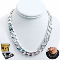 Łańcuszek SREBRO pr.925 Męski Srebrny 9mm GRUBY WŁOSKI Łańcuch Diamentowany