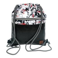 Worko-Plecak Czarny z Motywem Fashion – Handmade z Ukrytą Kieszenią na Zamek