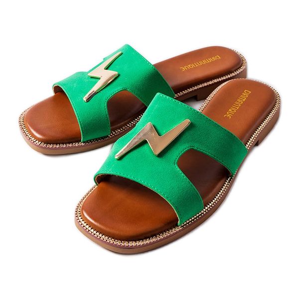 Zielone płaskie klapki r.38 zdjęcie 1