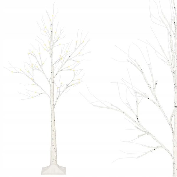 DRZEWKO BRZOZA 48LED ŚWIĄTECZNE LAMPKI ŚWIECĄCE OZDOBNE 120cm CIEPŁE BIAŁE zdjęcie 9