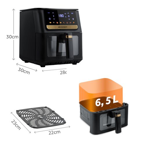Frytkownica beztłuszczowa Air fryer Berdsen BD-655 czarna na Arena.pl